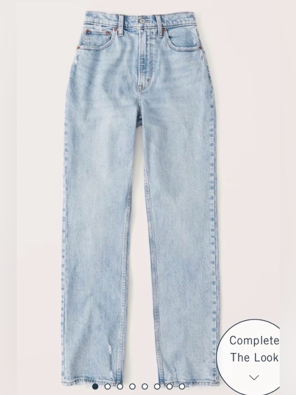 Abercrombie & Fitch Light Blue High-Rise Straight Jeans